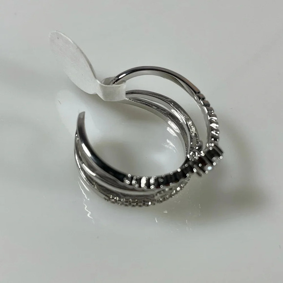 Love Triple Stack Silver Tone Ring - Size 9 - Picture 4 of 4